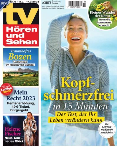 Cover: Tv H&ouml;ren und Sehen Fernsehzeitschrift No 06 vom 03  Februar 2023