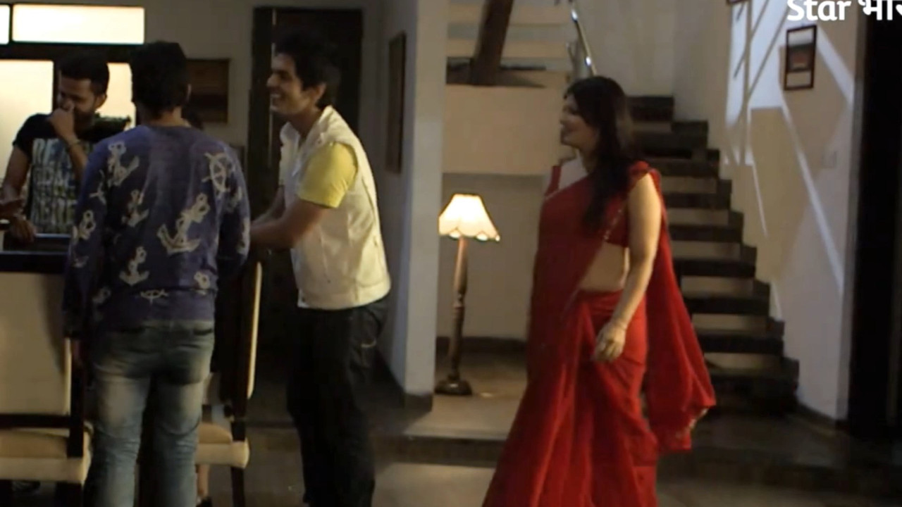 Falguni rajani hot in red saree showing big breast,ass.mp4_snapshot_00.06.628