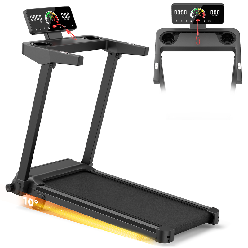 Tapis roulant pieghevole 3 in 1 RATTANTREE, tapis roulant elettrico per la casa con display LCD, tapis roulant compatto e portatile sotto la scrivania