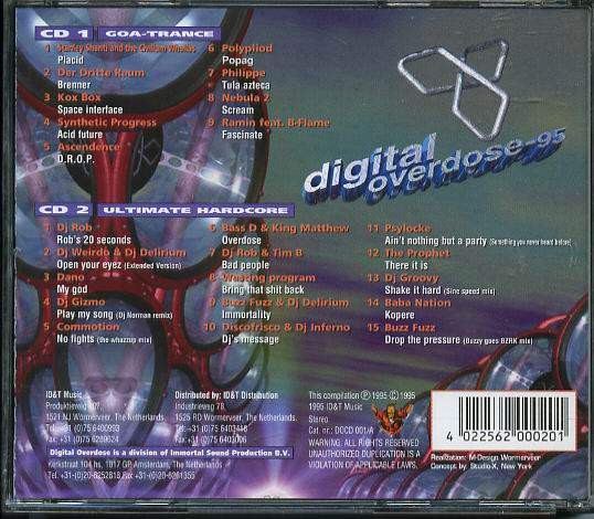 16/04/2023 - Various – Digital Overdose - 95 (CD, Compilation, Mixed CD, Compilation)(ID&T – DOCD 001A)  1995 R-434460-1127224130