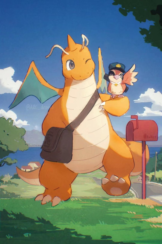 dragonite-and-pidgey-pokemon-drawn-by-ar