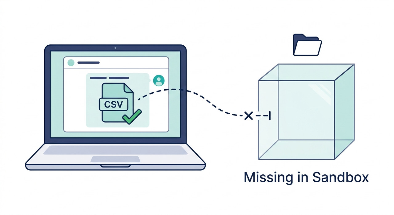 Fix ChatGPT CSV Visible but Missing in Sandbox (2026) Fix ChatGPT CSV Visible but Missing in Sandbox (2026)