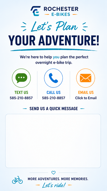 Plan your overnight Rochester E-Bikes adventure