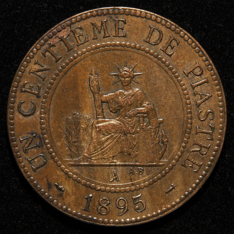 1 céntimo de piastra. Indochina francesa 1895. PAS7127