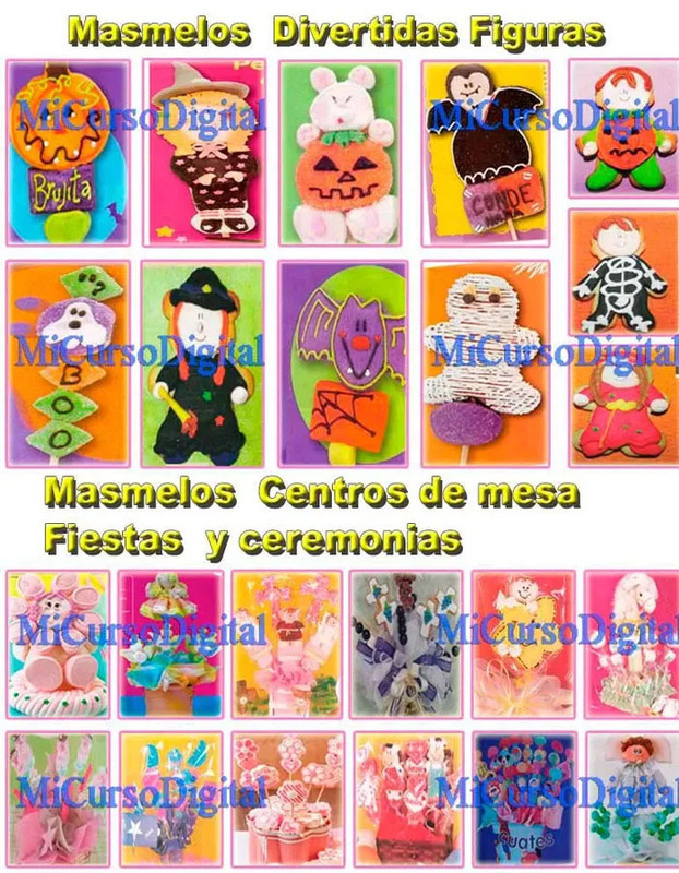 curso bombones malvaviscos figuras navidad  muñecos  halloween grados 