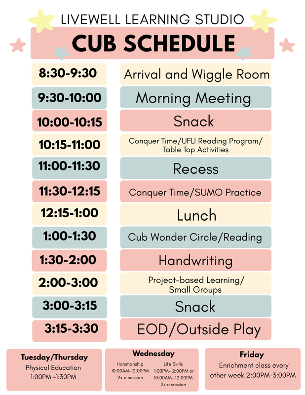 Cub Studio Schedule