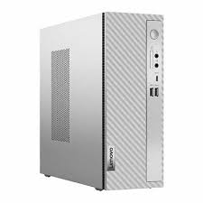Computadora todo-en-uno Lenovo IdeaCentre en color plateado, mostrando su diseño minimalista.
