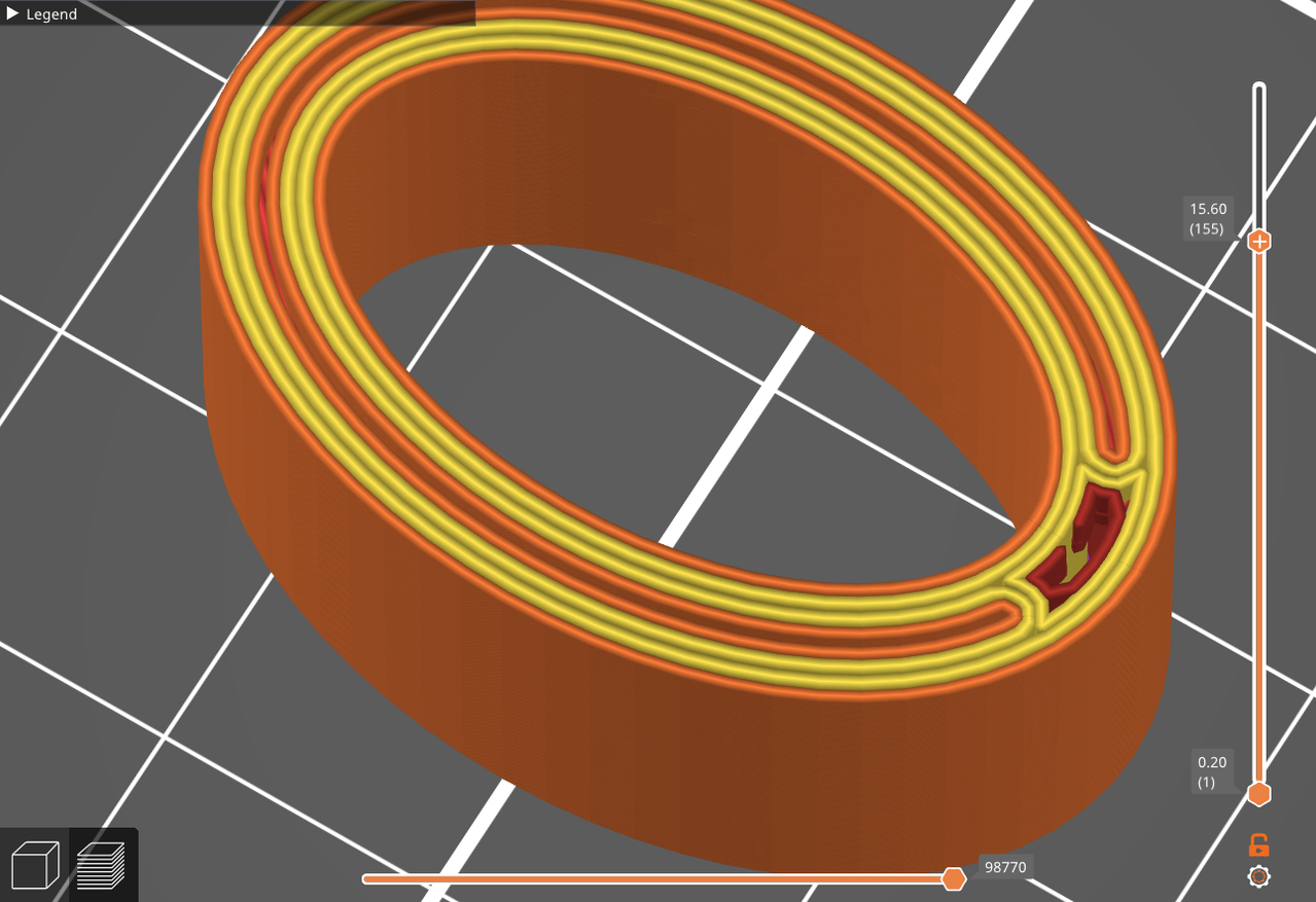 Open SCAD hollow rings in ring