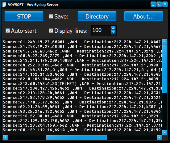 VovSoft Syslog Server v2.4