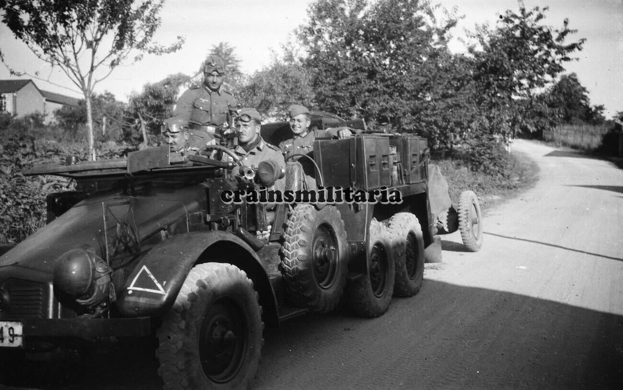 Foto Panzerjäger m. Krupp Protze Lkw Pak Anhänger Frankreich 194