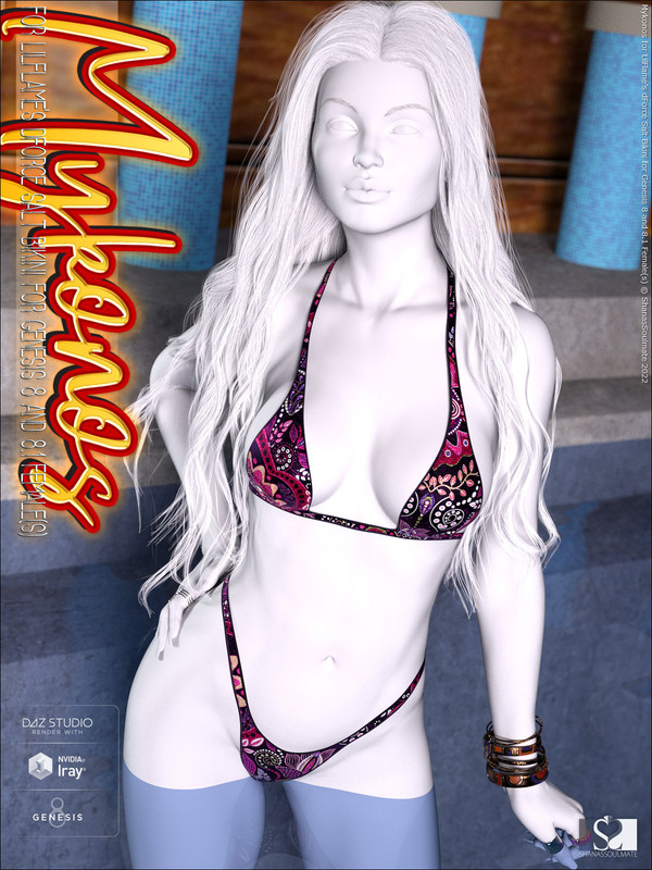 Mykonos for dForce Salt Bikini for Genesis 8 and 8.1 Females