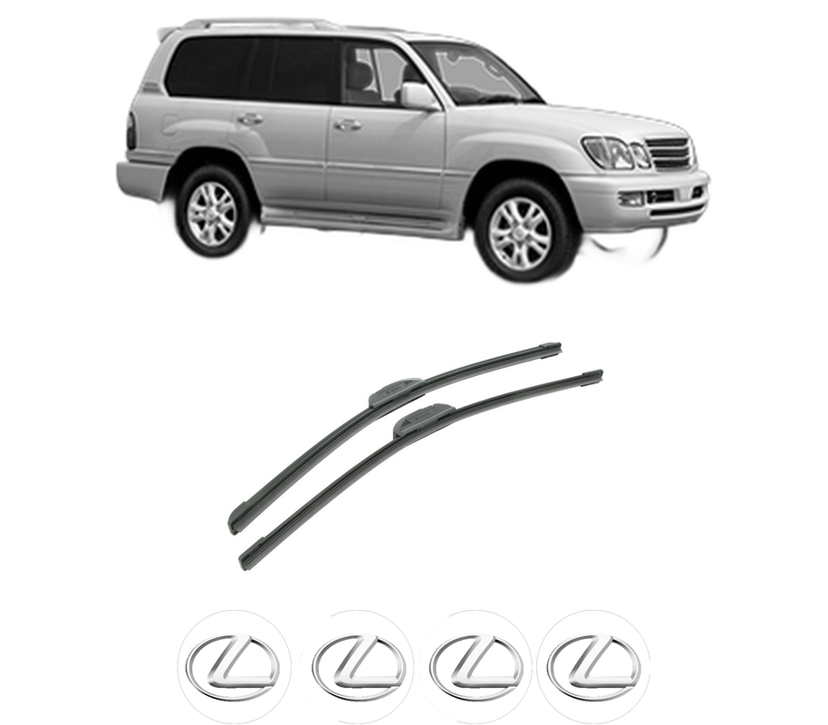 Set stergatoare auto LEXUS LX (UZJ100) din 1998-2008, pentru parbriz auto, 2 bucati, Bosch Aerotwin Retrofit, din cauciuc siliconat rezistent, 4 Stickere Auto LEXUS