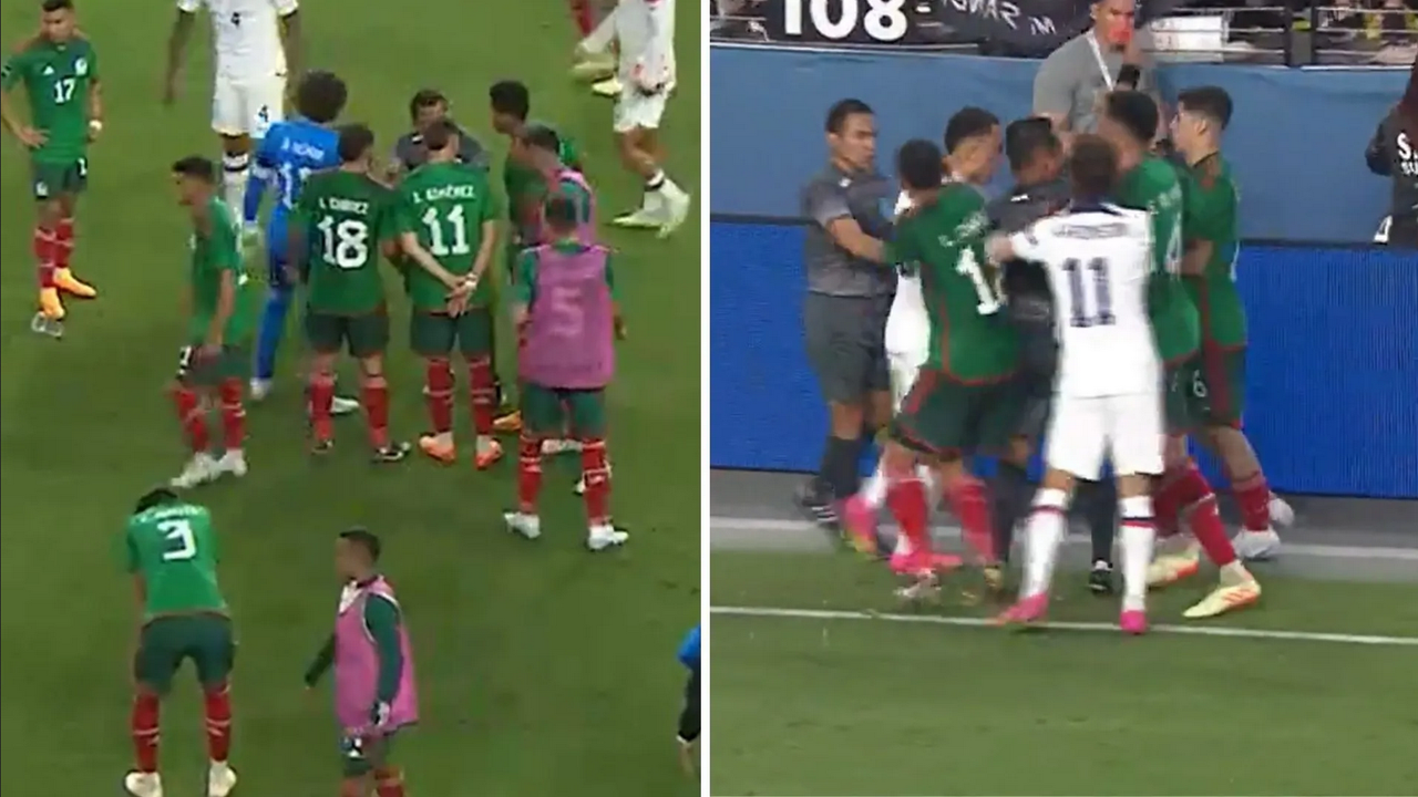 México pierde contra Estados Unidos en partido violento con 4 expulsados