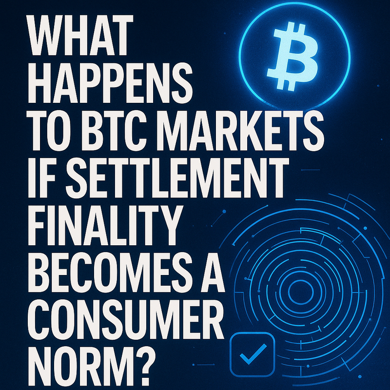 What happens to BTC markets if settlement finality becomes a consumer norm?