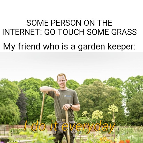 Touch the grass they said : r/memes