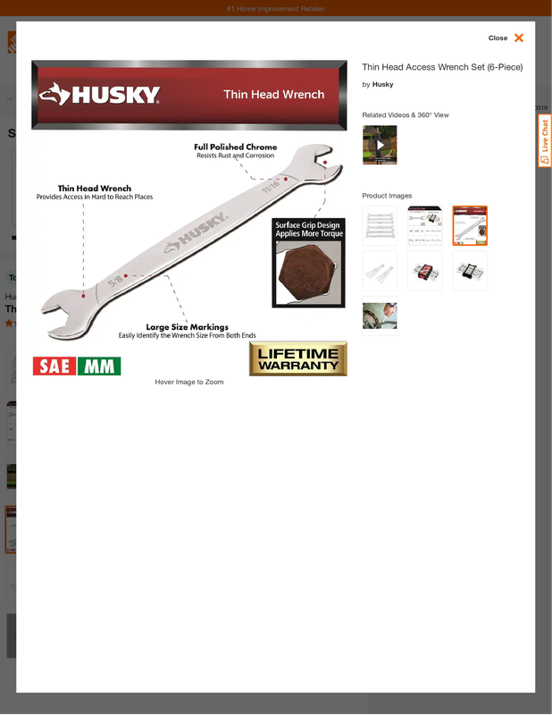 Husky Thin Head Access Wrench Set (6-Piece) H6PCTWS - The Home Depot