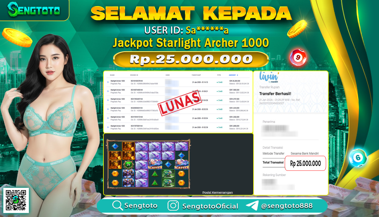BUKTI PEMBAYARAN SLOT STARLIGHT ARCHER 1000