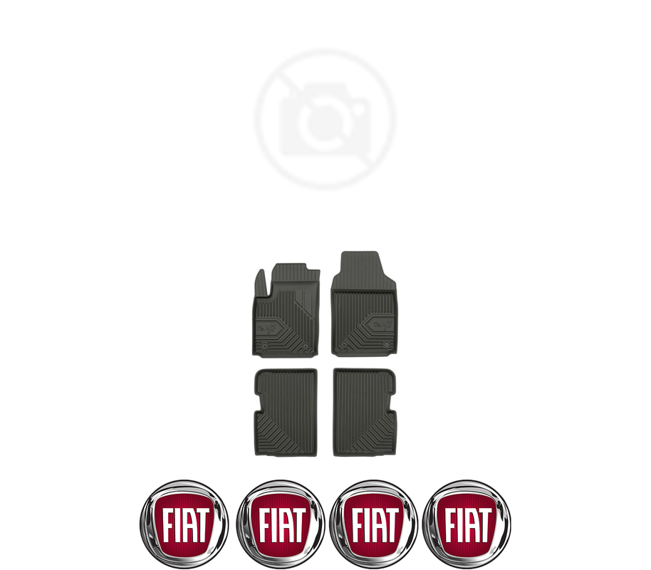 Set covorase presuri FIAT 500 din 2007-2015, auto, din cauciuc thermoplastic, 4 Stickere auto cu FIAT