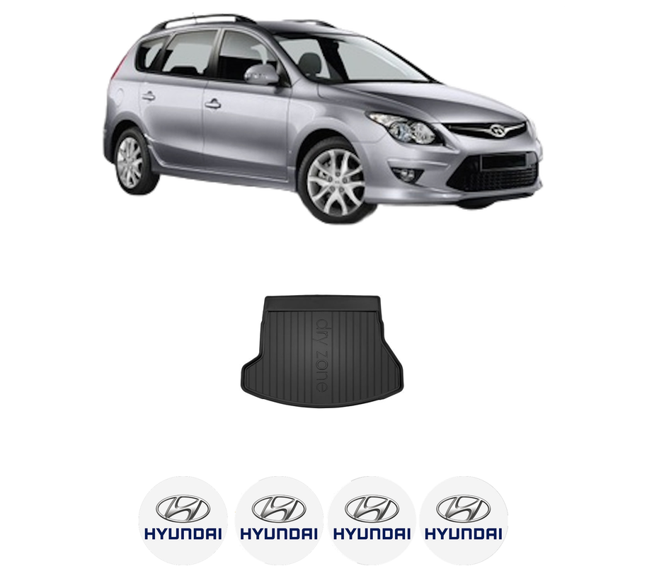 Tavita Portbagaj HYUNDAI i30 Estate (GD) din 2012-2017, Protectie Portbagaj Auto, 4x Stickere auto cu HYUNDAI