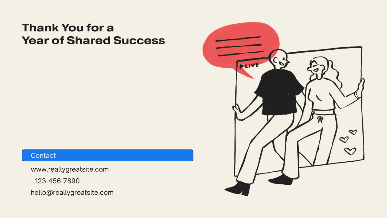 Beige and Blue Modern Year-End Report Presentation