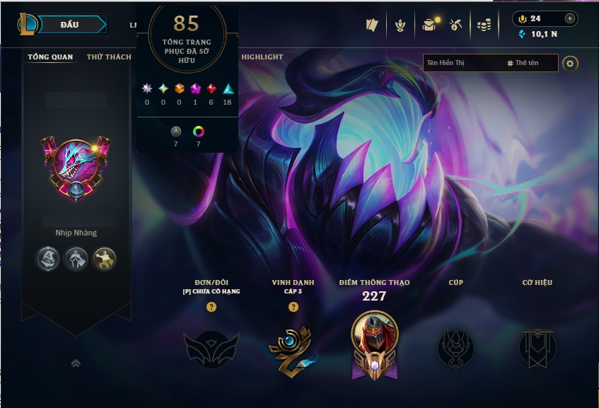 Acc LMHT # - Không Khung