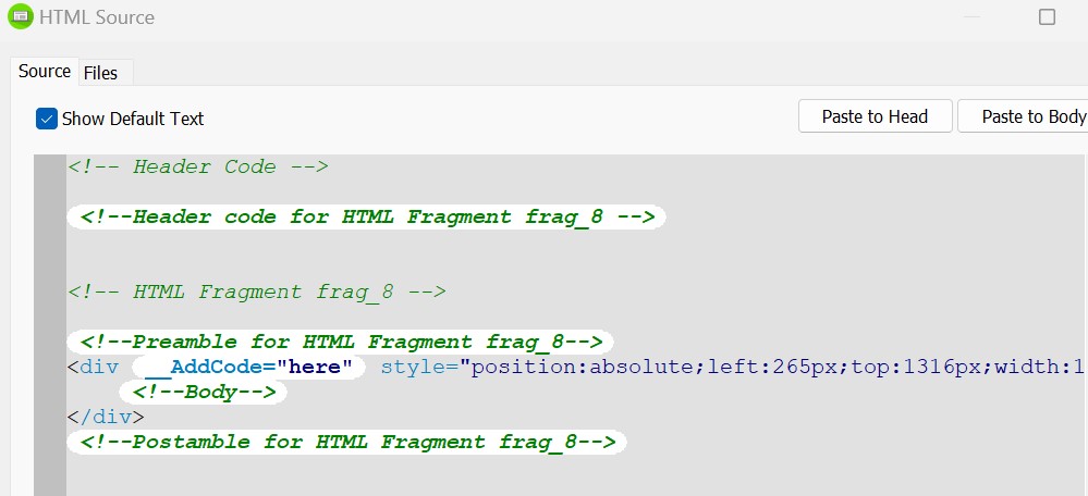DM- HTML SOURCE DIALOGUE