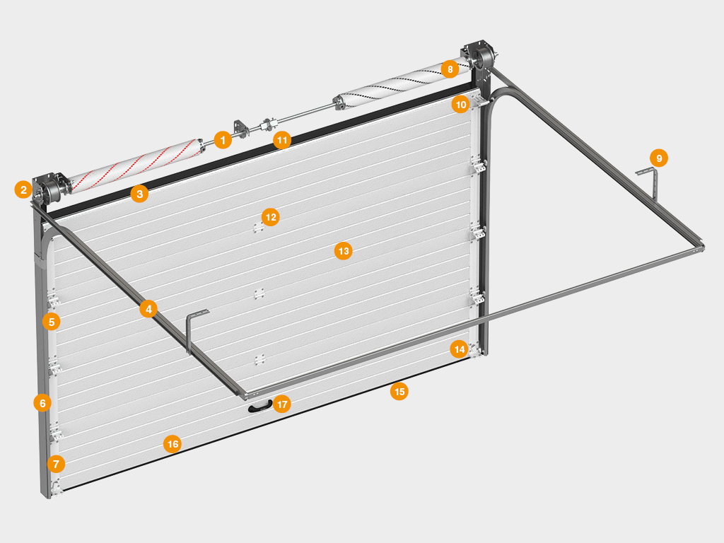 Puerta Garaje Seccional 40mm Antracita M-SICKE Woodgrain + Motor