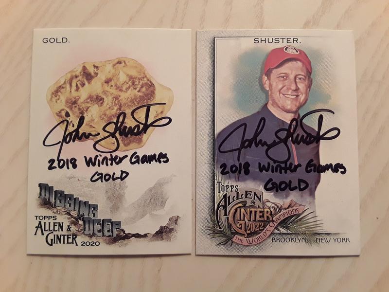 Olympic Curler John Shuster Autographed Cards 2/2