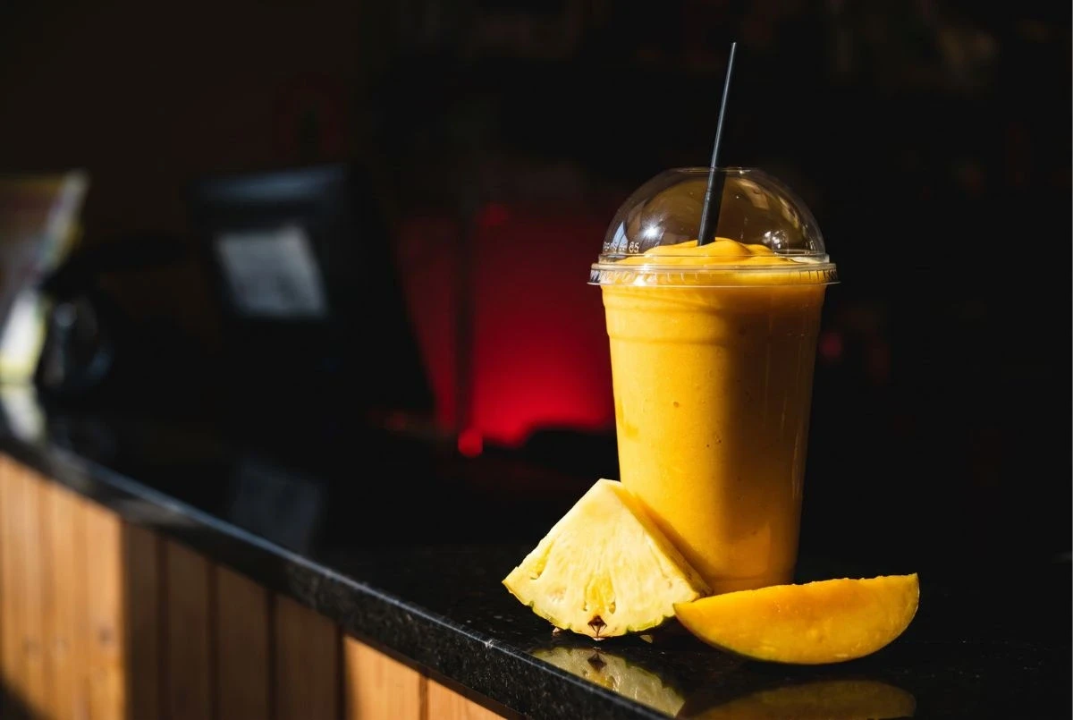 Savanna Sunrise mango and pineapple protein shake at the Sportset Shakes bar