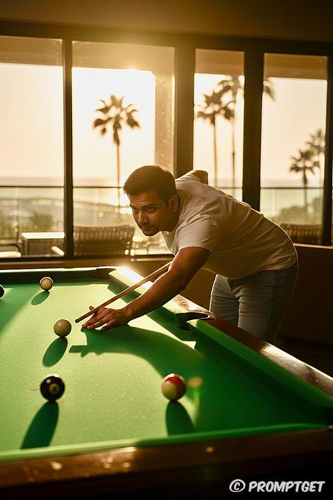 Cinematic 8-Ball at Golden Hour | PromptGet