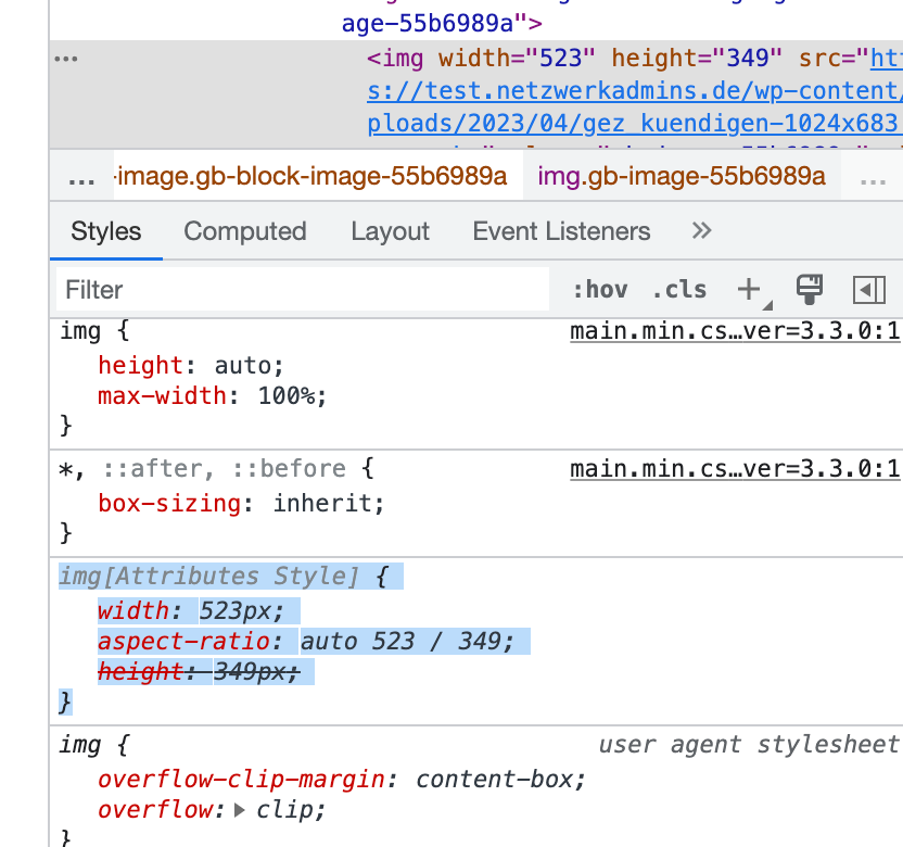 Image size in css generatepress
