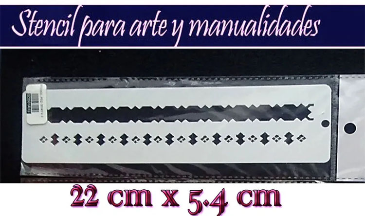 Stencil plantilla cenefa con rombos para artes decorativas 1pz
