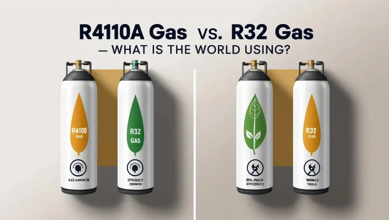Infográfico R410A vs. R32