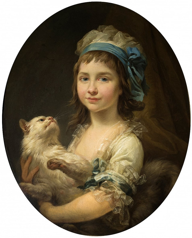 Marcello-Bacciarelli-Portret-Julii-Duhamel-z-kotem-Meister-Drucke-676876