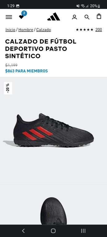 Adidas: Tenis de futbol para pasto sintético ($604 si compras 3 artículos del outlet) 
