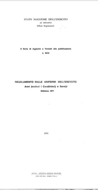regolamento uniformi esercito