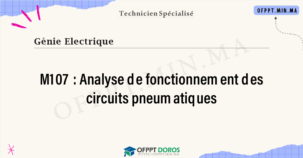 Sommaire détaillé du cours Analyse de fonctionnement des circuits pneumatiques M107 OFPPT - Structure du module