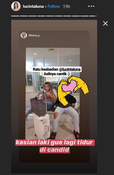 Unggahan Instagram story Lucinta Luna sebelum di tangkap polisi 