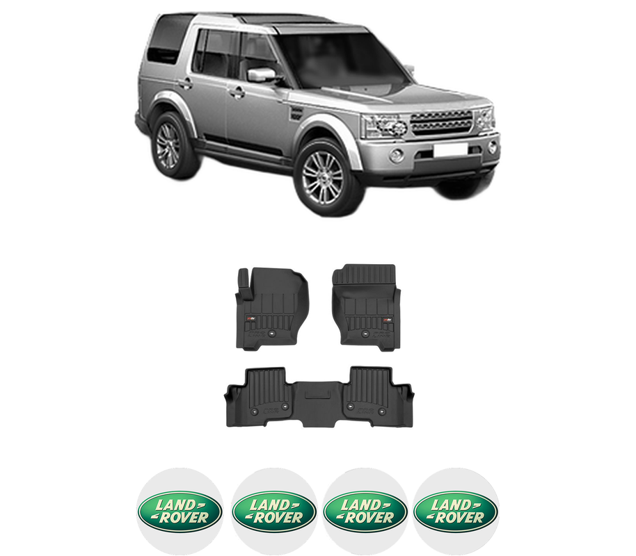 Set covorase presuri LAND ROVER DISCOVERY IV (L319) din 2009-2018, auto, din cauciuc thermoplastic, 4 Stickere auto cu LAND ROVER