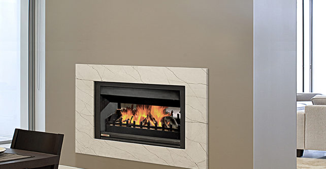 modern freestanding wood fireplace