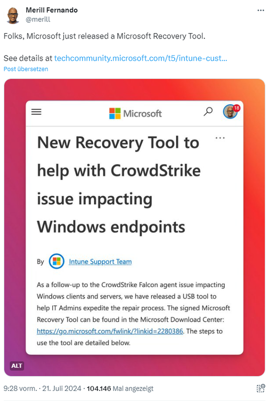 Microsoft CrowdStrike Recovery-Tool