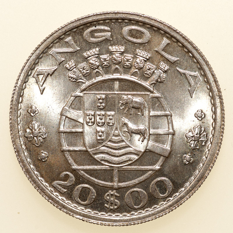 ¡¡Los 50!! 20 escudos Colonia Portuguesa de Angola 1955. PAS6024