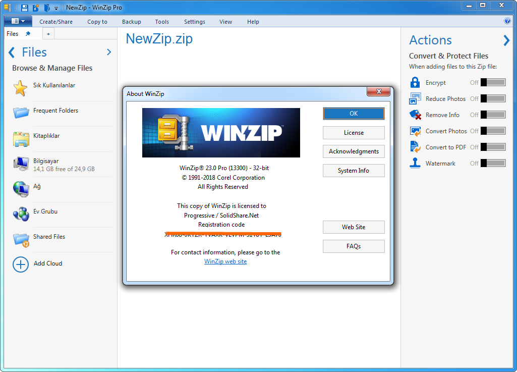 WinZip Pro 23.0 Build 13300 | Katılımsız