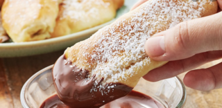 Banana Pancake Dippers, with Chocolate Sauce