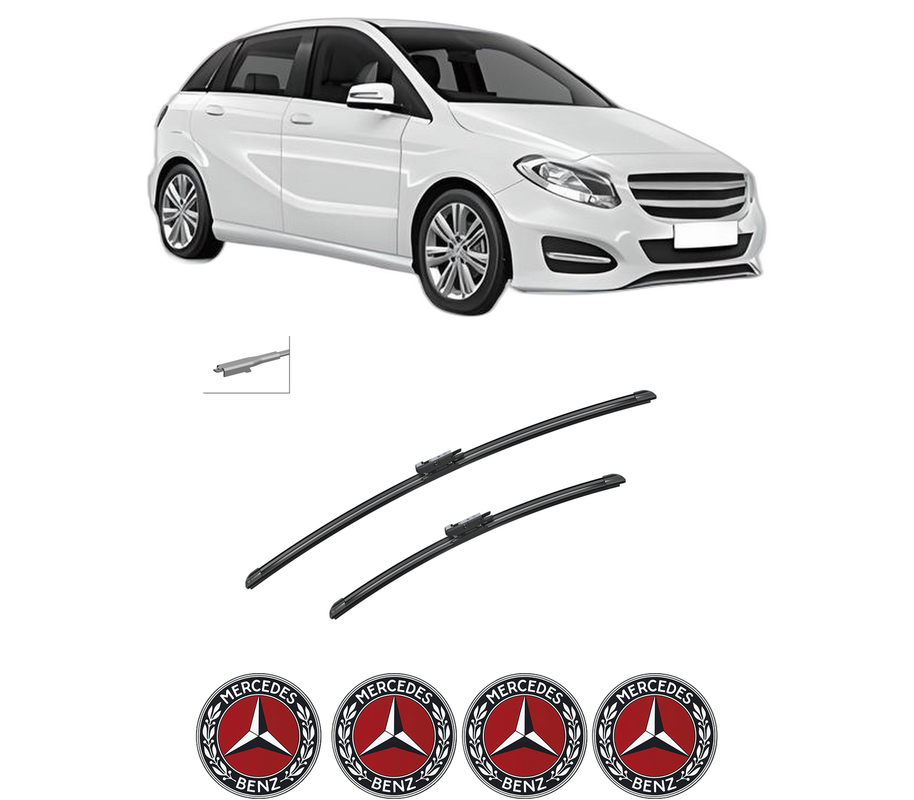 Set stergatoare auto MERCEDES-BENZ B-CLASS Sports Tourer (W246, W242) din 2011-2018, pentru parbriz auto, 2 bucati, Bosch Aerotwin, din cauciuc siliconat rezistent, 4 Stickere Auto MERCEDES-BENZ