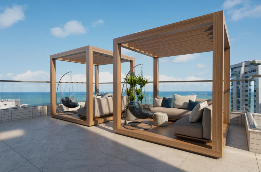 Cobertura com vista panorâmica do Parador Madri em Boa Viagem