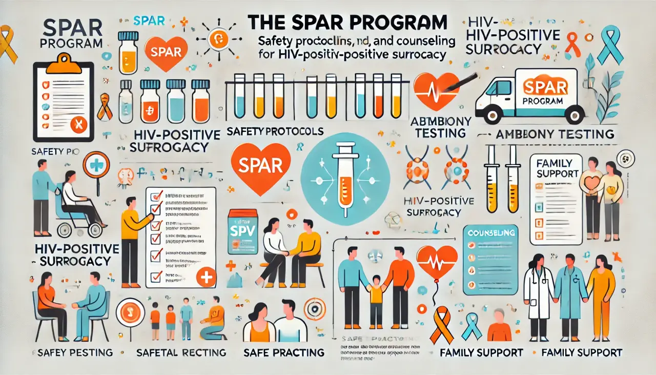 Infographic about the SPAR Program’s safety protocols for HIV-positive surrogacy.