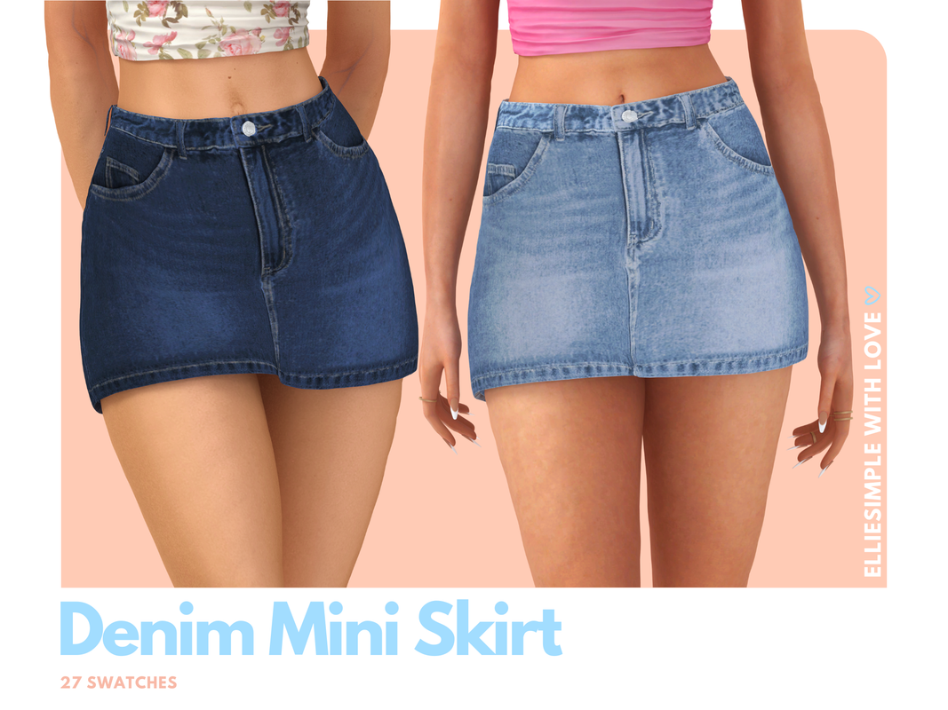 Elliesimple Denim Mini Skirt The Sims 4 Create a Sim CurseForge