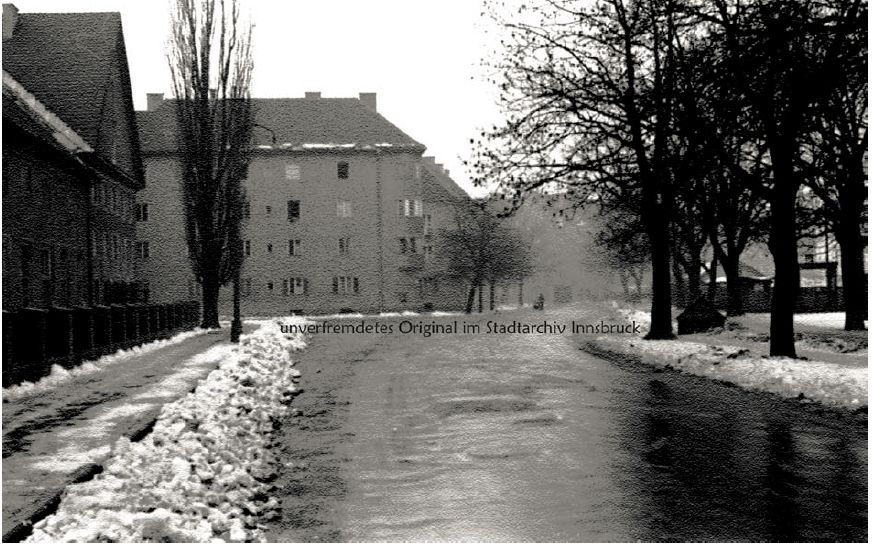 beim Besele Eisenbahnerhäuser Winter Richtung stadtaus