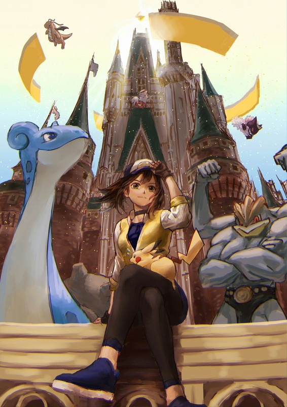 pikachu-gengar-female-protagonist-lapras